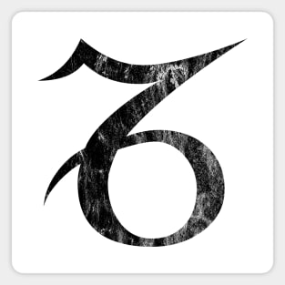 Capricorn Zodiac Horoscope in Distressed Black Design Magnet